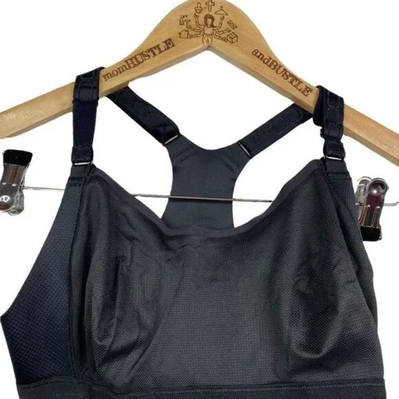 NIKE DRY FIT BLACK HIGH IMPACT BRA SIZE 34D- NICE! - Picture 1 of 7
